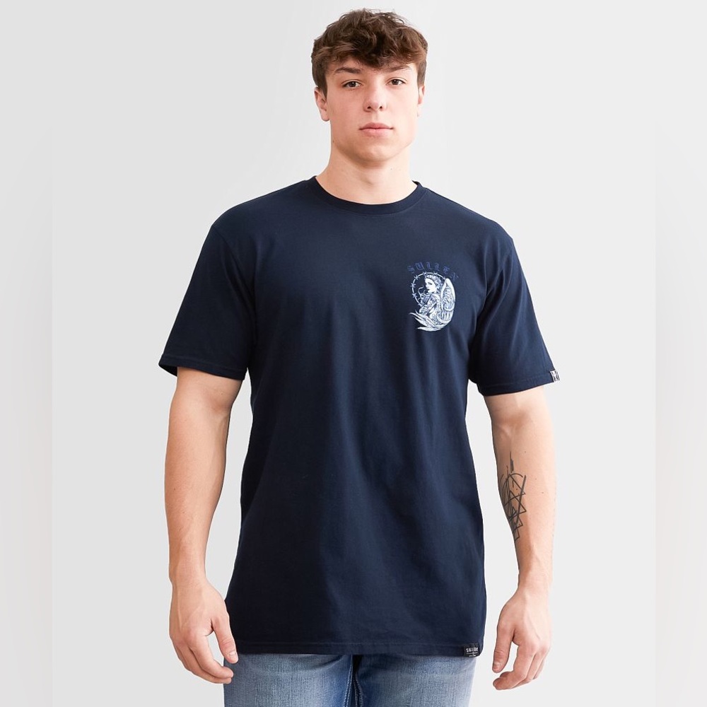 Sullen Collective Art Series T Shirt Mens Medium Barbwire Angel Cotton Navy NWOT